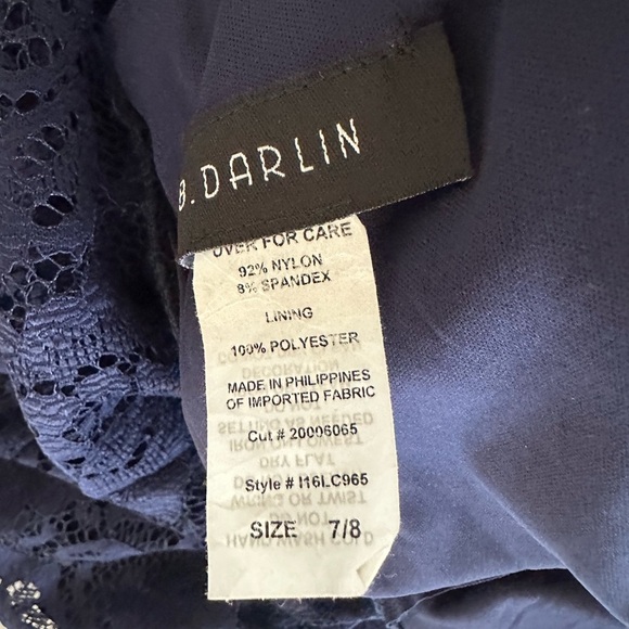 B Darlin Navy Lace Maxi Prom Dress NWOT - Picture 8 of 8